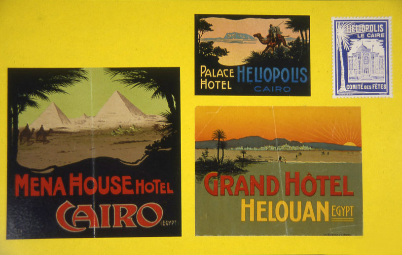 Figure 7. Luggage Labels: Mena House, Giza; Palace Hotel Heliopolis; Grand Hotel, Helouan.