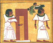 Ba-bird and sarcophagus