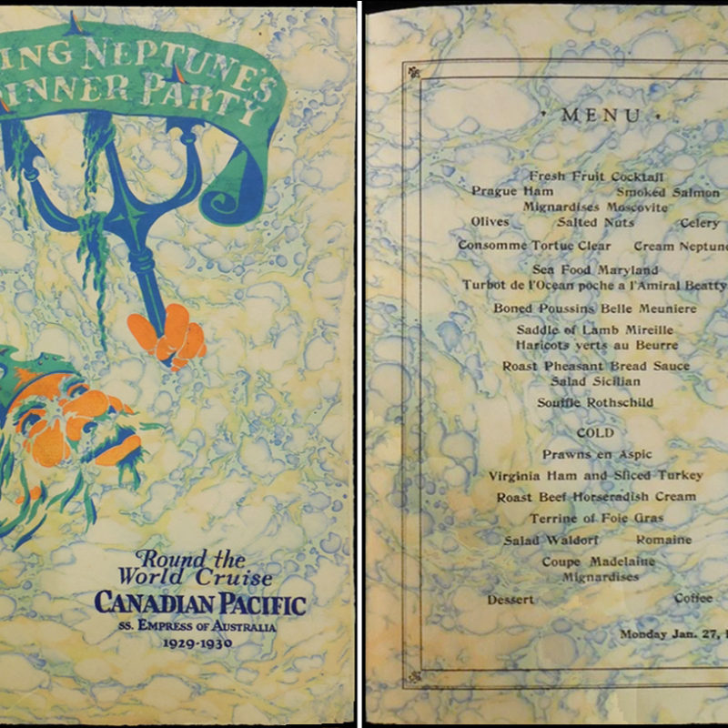 King Neptune's dinner party aboard the 1929-1930 "Round the World Cruise"