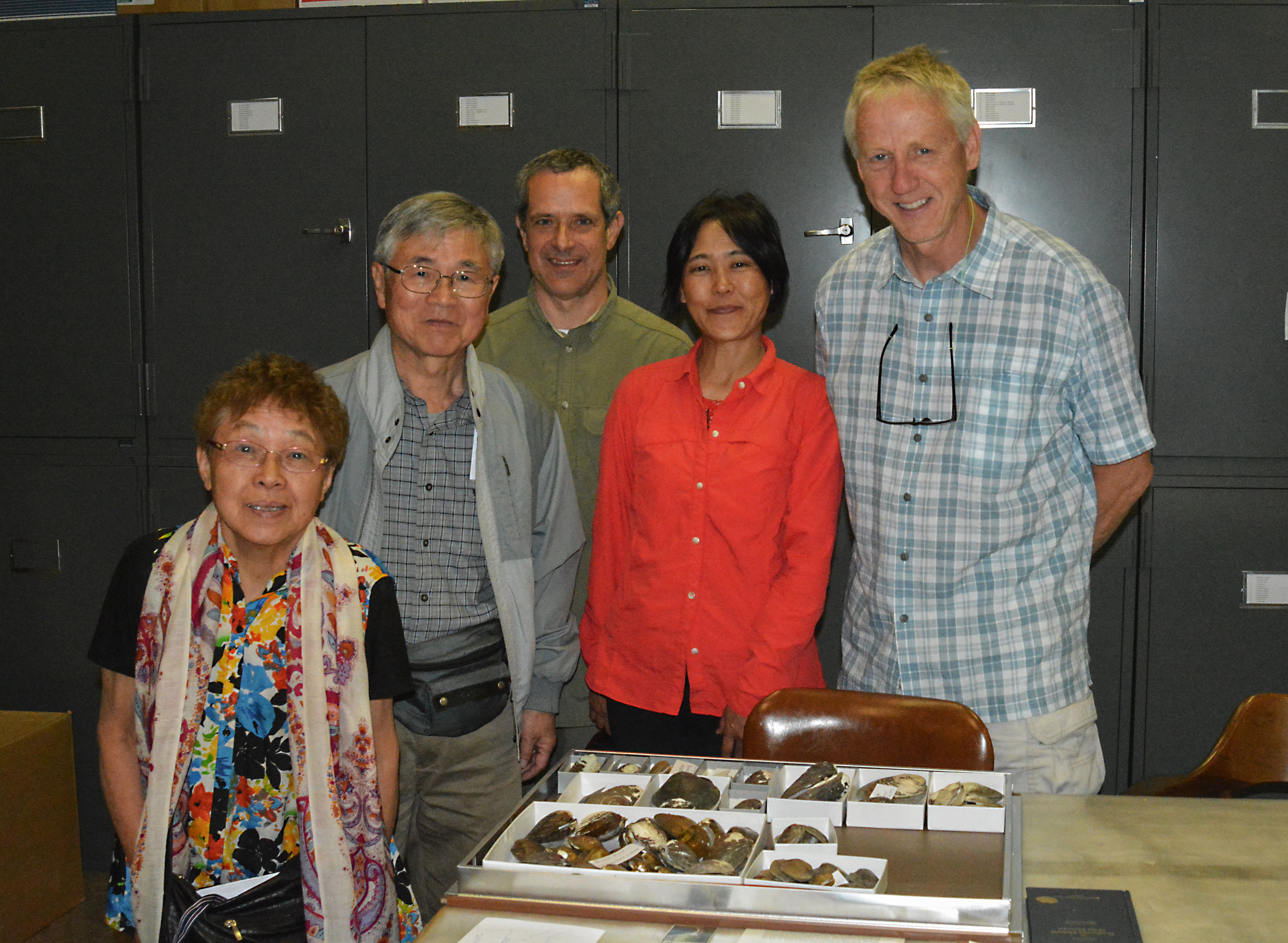 Japanese Researchers in Malacology Lab