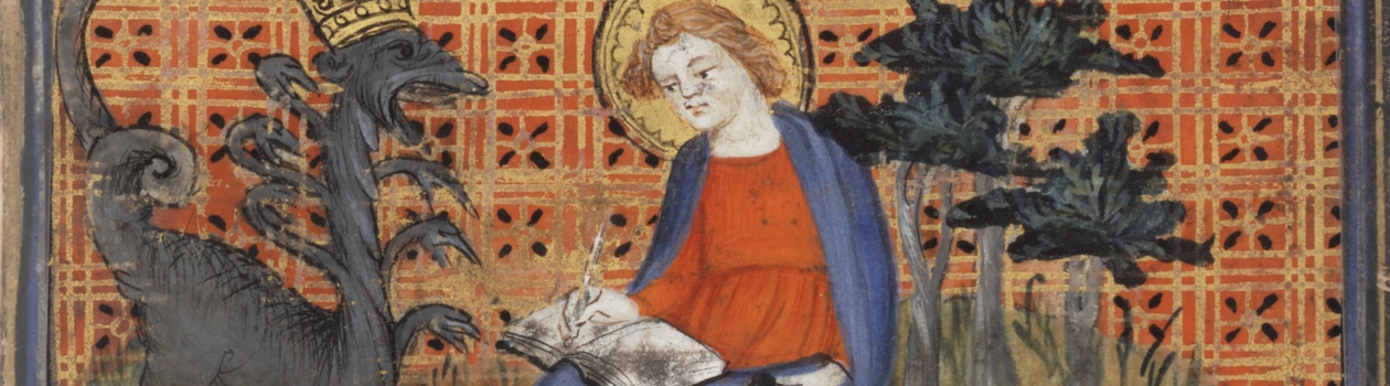 St. John on Patmos Writing Down his Visions of the Apocalypse