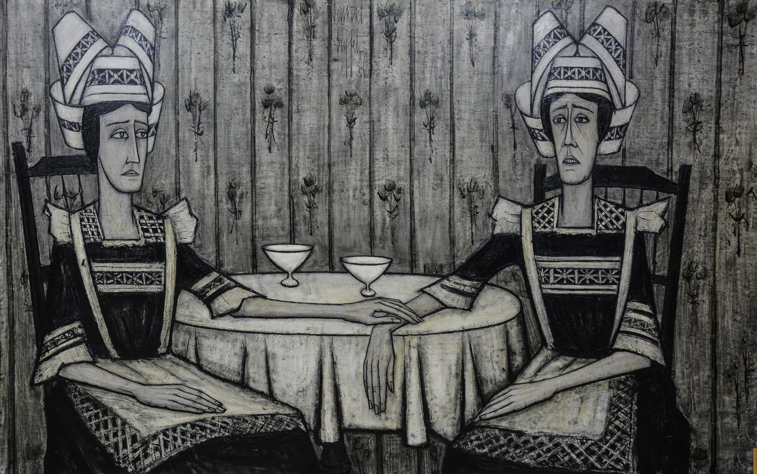Two women at a table
