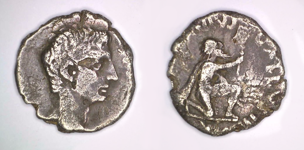 [2015.7.16] Roman Imperial coin, silver, AR denarius. Minted by Lucius Caninius Gallus, a moneyer (tresviri monetalis) in 12 B.C.E.